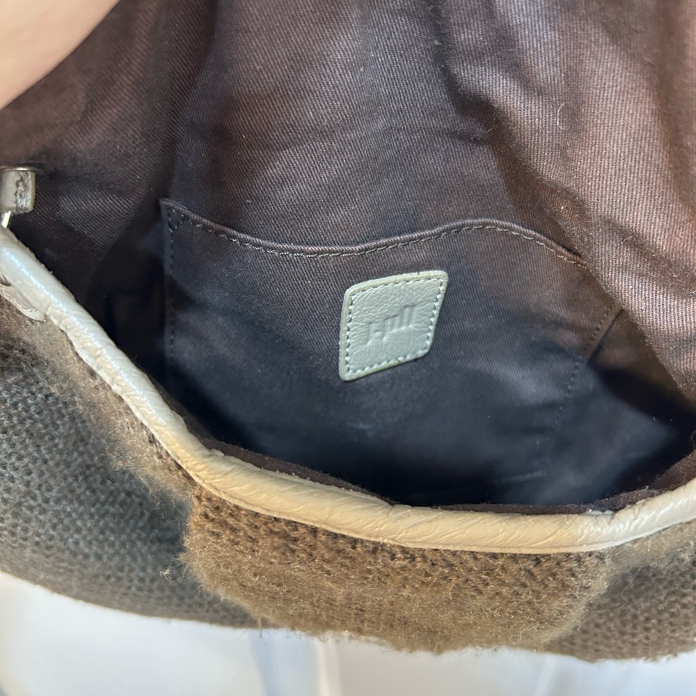 J. Jill Wool Infused Hobo Bag Adjustable Leather Strap Magnetic Snap Close - Picture 7 of 11